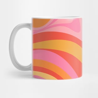 New Groove Retro Swirl Abstract Pattern in Pink, Orange, and Yellow Tones Mug